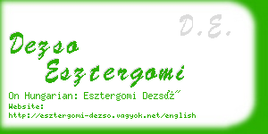 dezso esztergomi business card